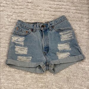 Vintage Levis Distressed Shorts Sz 25